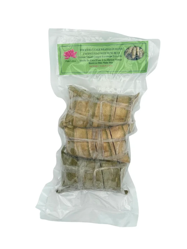 Sticky Rice Cake Wrapped in Water Coconut Leaf With Mung Bean